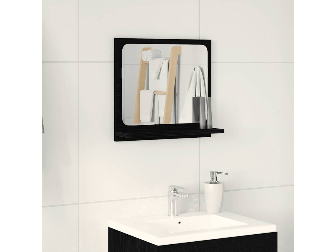 Vidaxl Espelho Wc 40x10,5x37 Cm Derivados De Madeira Carvalho Preto