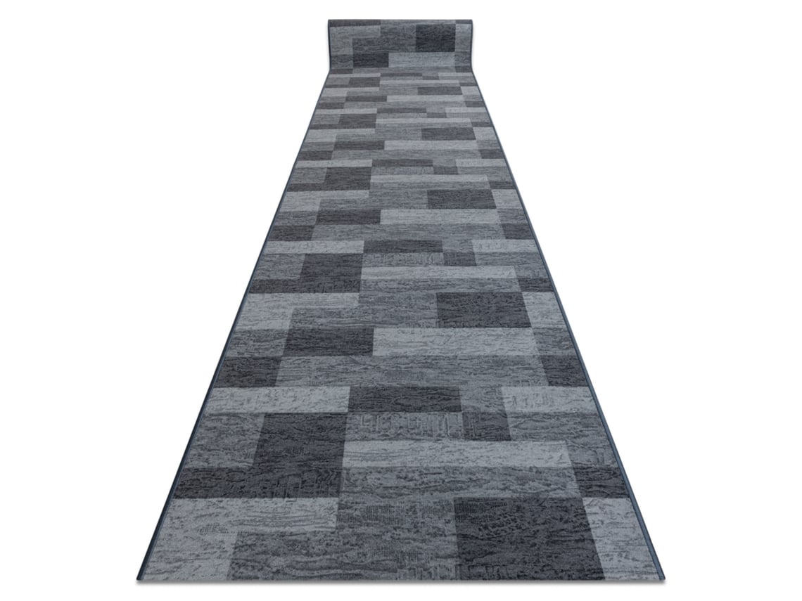 Passadeira Antiderrapante DYWANY LUSZCZOW (80 x 1150 cm - Poliamida - Cinzento)