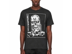 Rockinstone Terminator Machine Skull Heather Black Adult T-shirt Size:m