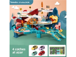Brinquedo de Dinossauro, Vagão de Trem com Estacionamento e Trilhos para Aventuras, Feito de Plástico Abs. MDUG