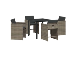Maison Exclusive - Conjunto De Jantar Para Jardim 5 Pcs Cinzeto Vime Pe