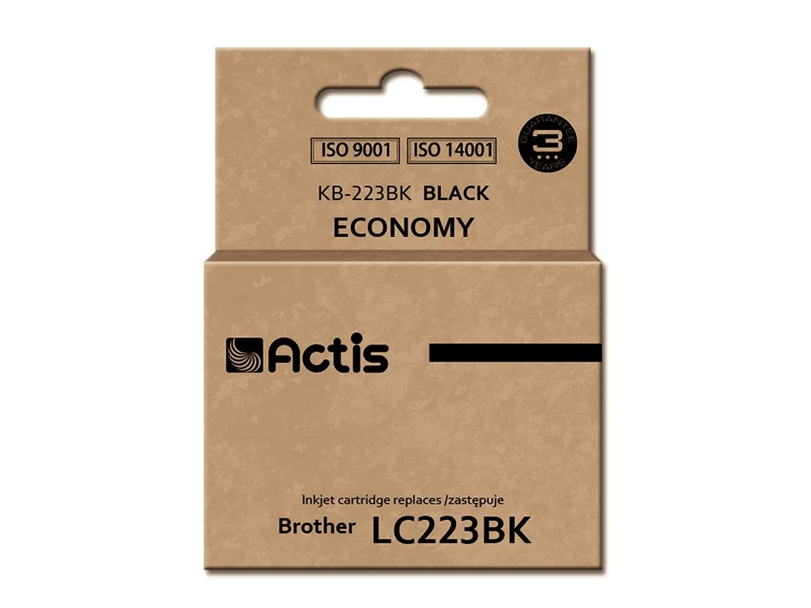 ACTIS Cartridge Kb-223Bk Replacement Brother Lc223Bk Standard 16 Ml Kompatibel Tintenpatrone Tinteiro 1 Unidades Compatível Rendimento Padrão Preto