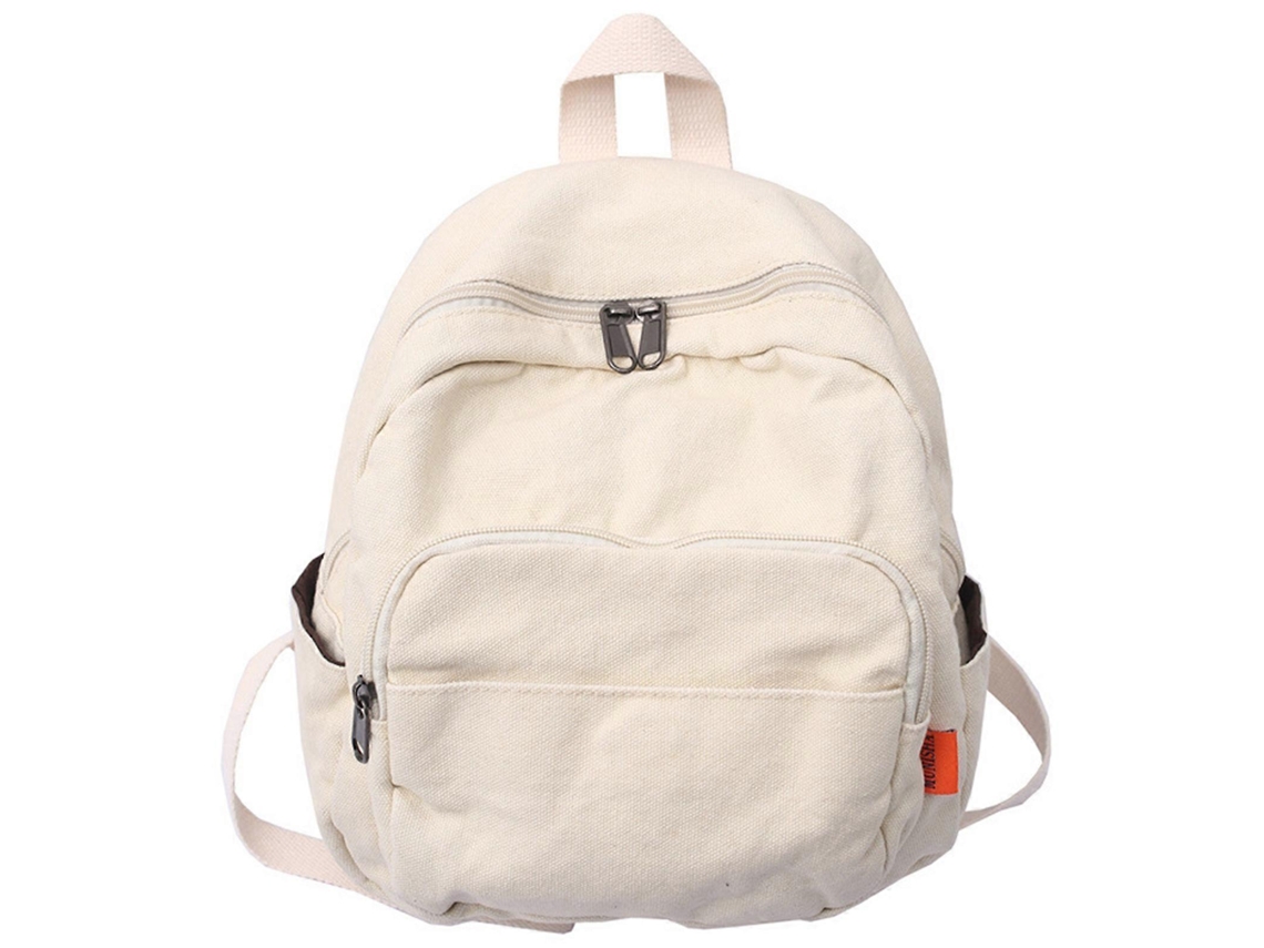 Mochila Grande E Elegante, Cor Sólida, Ideal Para Meninas, Mochila Casual Para O Dia A Dia, Mochila Escolar Para Estudantes, Bege.