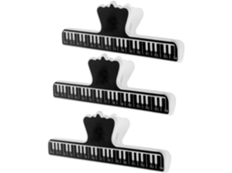 Fuoyloo 3-Large Clips para Piano Partituras, Portáteis E Duráveis, Em Abs E Ferro, Design Clássico Preto, Pacote