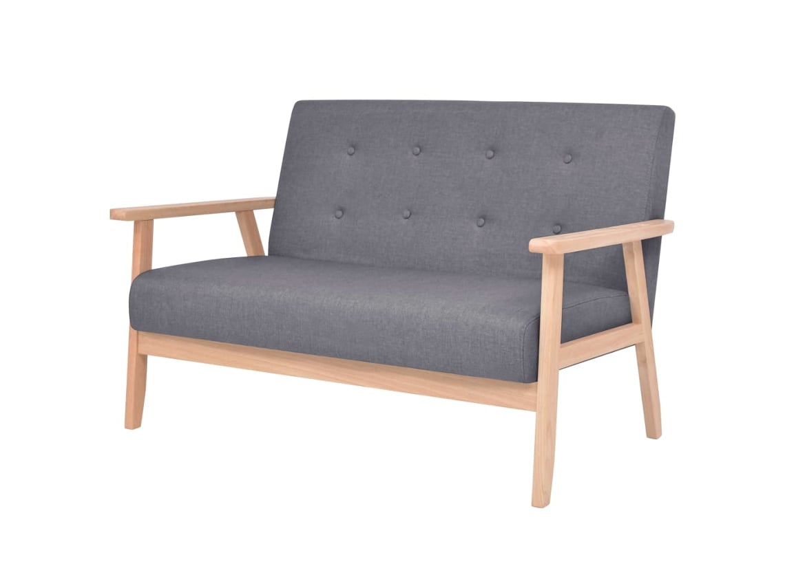 Maison Exclusive - Conjunto De Sofás 2 Pcs Tecido Cinzento Escuro