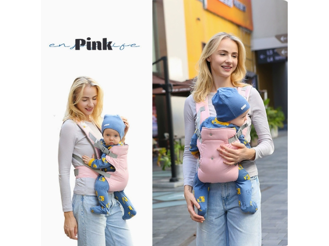 Canguru De Bebê 4 Em 1 Ergonómico Ajustável Rosa