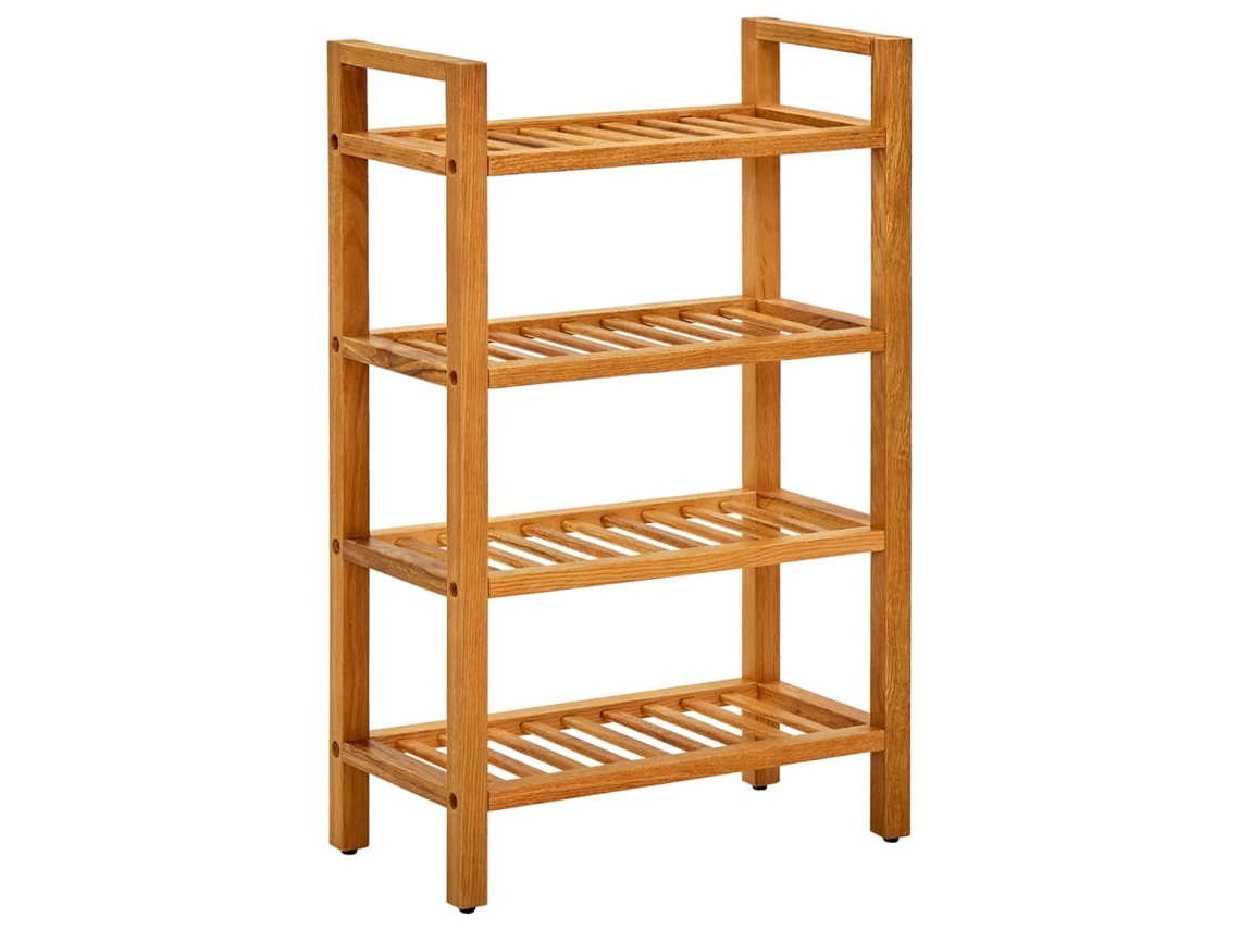 Sapateira Organizador com 4 Prateleiras 50X27X80 Cm Madeira Carvalho Maciça