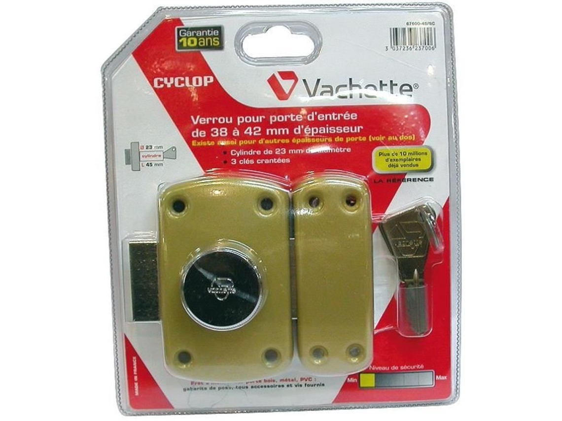 Fechadura De Botão Cyclop Vachette 45 Mm Caixa E Percussor Em Aço Estampado 3 Chaves