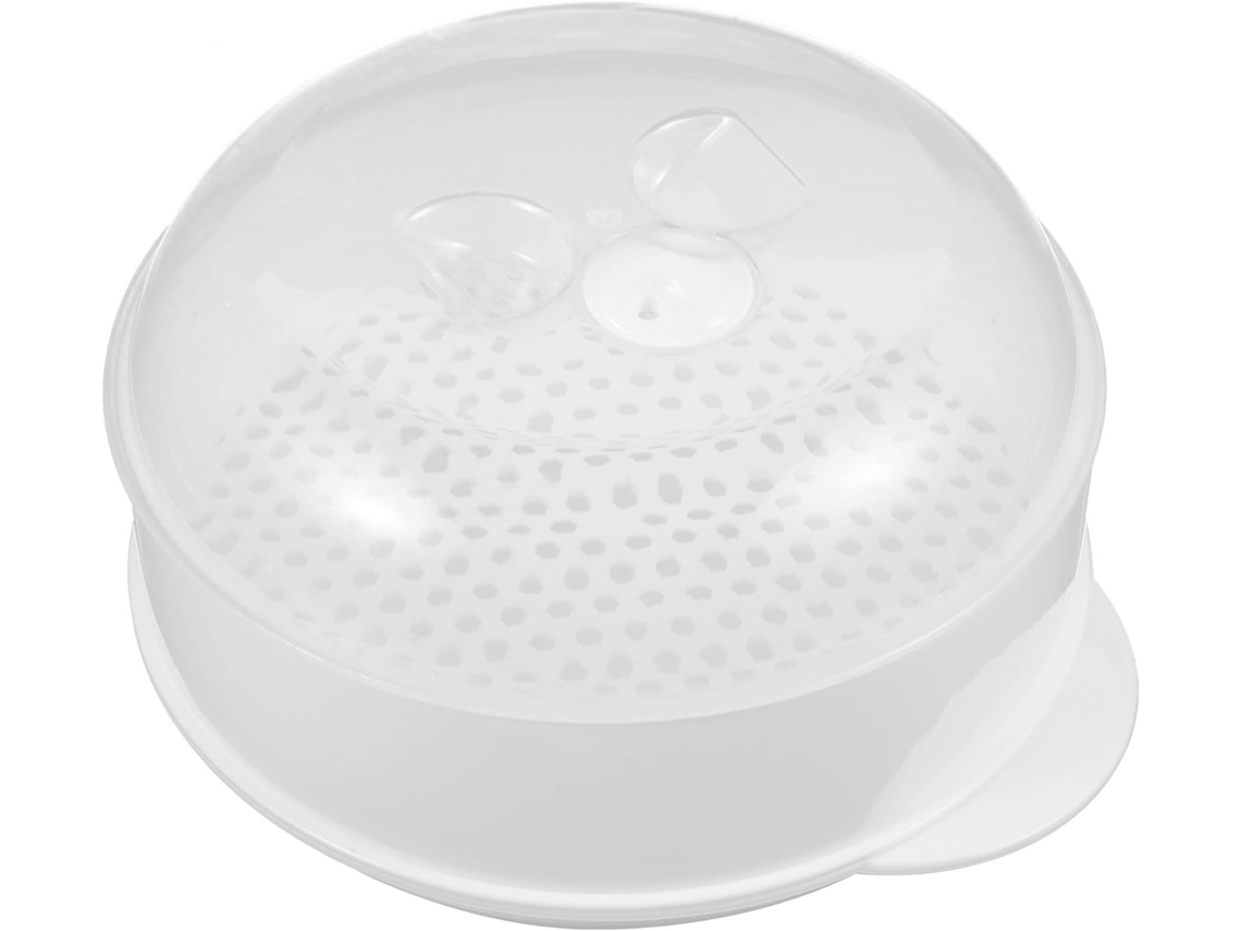 Recipiente Plástico Para Vapor De Alimentos Com Tampa Forno Micro-ondas, Legumes No E Frutos Do Mar