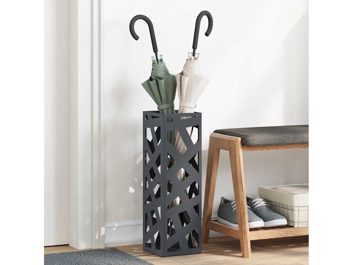 Vidaxl Suporte Para Guarda-chuva De Chuva Antracite Aço
