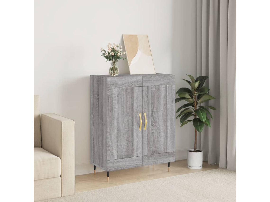 Vidaxl Aparador 69,5x34x90 Cm Derivados De Madeira Cinzento Sonoma