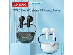 Fones De Ouvido Sem Fio Lenovo Xt95 Pro True Wireless Bt5.1 Esportivos Com Baixa Latência Luminous Black