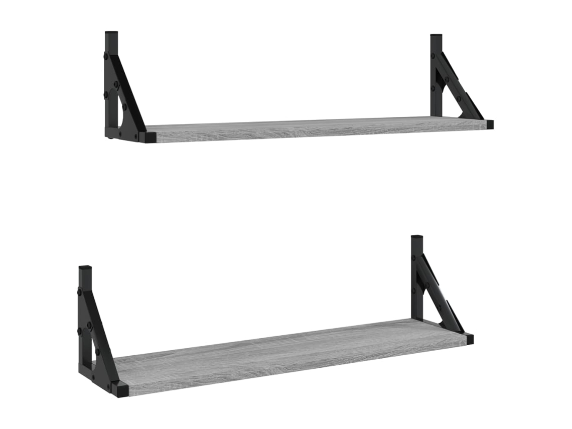 Wall Shelf, Wall Shelves Vidaxl Cinzeto Madeira Processada (60 X 15 X 15.5 Cm)