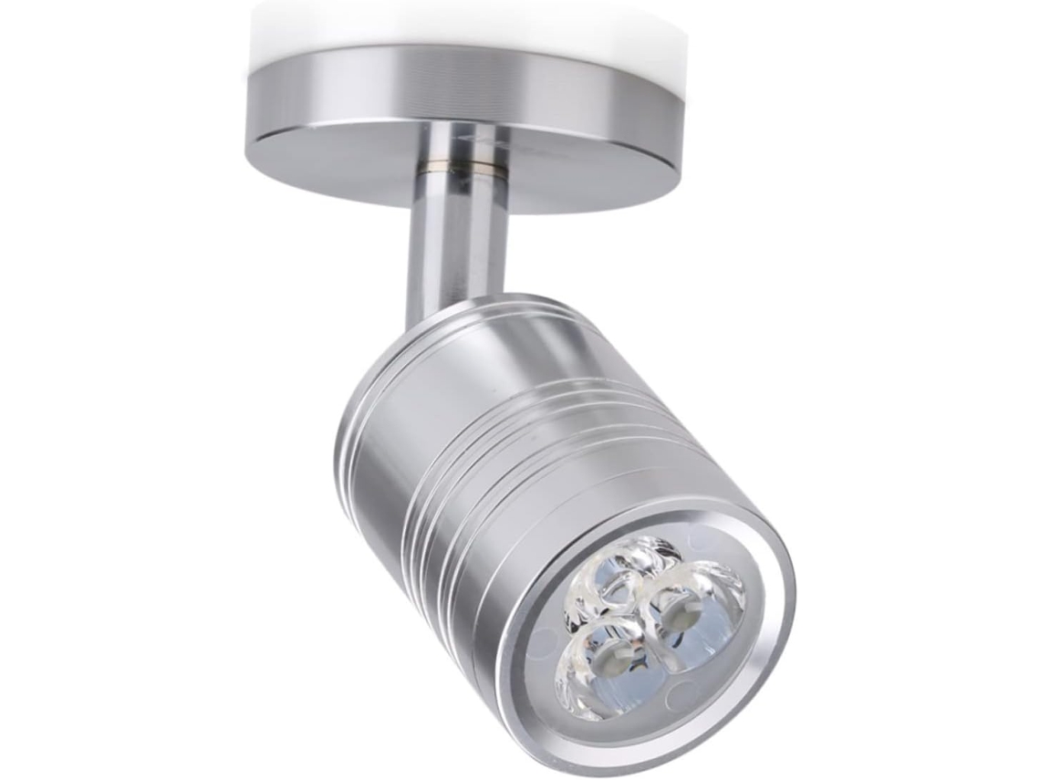 Luminária De Trilho Led De 3w, Branco Quente 3000k, Acabamento Em Alumínio Natural.