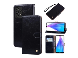 Capa De Couro Com Textura De Cera Oleosa Para Samsung Galaxy A33 5g
