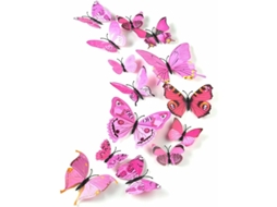 36 Peças Adesivos De Parede 3d Borboleta Borboletas Acessórios Para Quarto De Meninas, Rosa Aquaforge