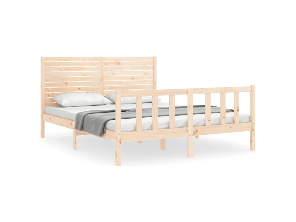 Bed Frame, Bed Frames Vidaxl Marrom Madeira De Pinho (160 X 200 Cm)