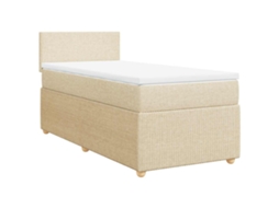 Cama com Molas/colchão 90x190 Cm Tecido Cor Creme MAISON EXCLUSIVE