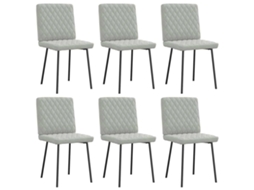 Vidaxl Cadeiras De Jantar 6 Pcs Veludo Cinzento-claro