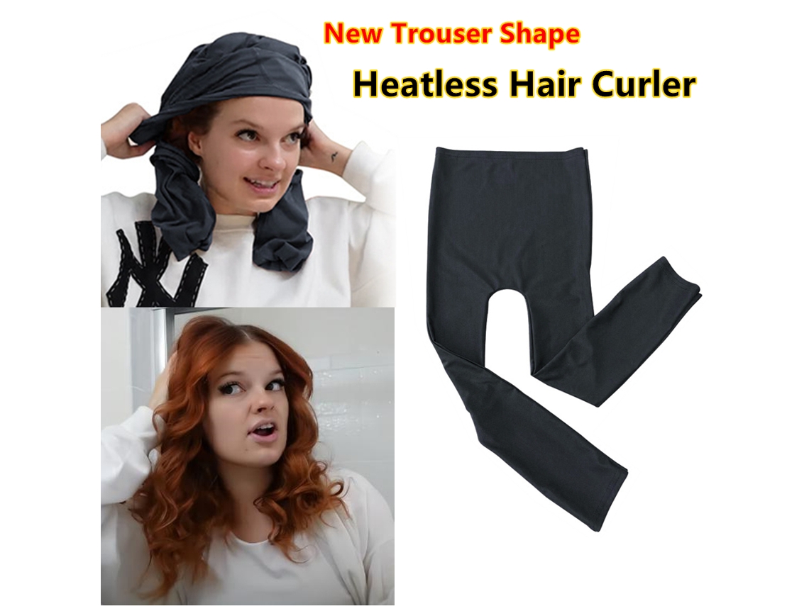 Rizador de pelo sin calor con banda para el pelo, rizos con forma de pantalón, rodillos suaves para dormir ideal, rizos prácticos, herramienta Aquaforge