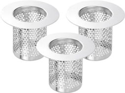 Conjunto de 2 Filtros AQUAFORGE para Ralo de Chuveiro, 5x6,6 cm, Aço Inoxidável 304, Coletor de Cabelo