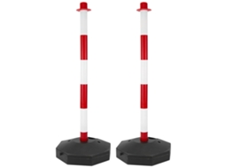 Posto De Separação De Corrente para Gerenciamento De Filas 31X91 Cm Branco Vermelho 2 Unidades PRIMEMATIK.COM