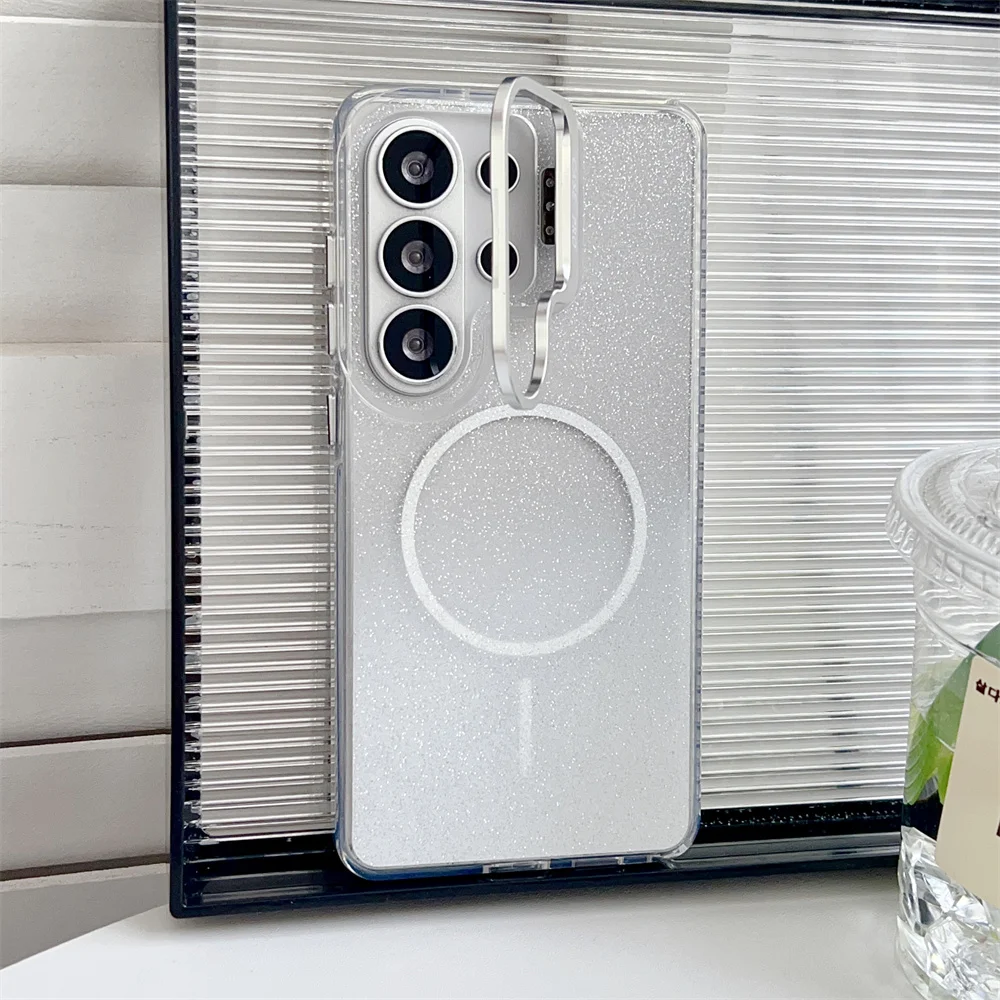 Capa Magnética Transparente Com Gradiente Magsafe Para Samsung (galaxy A06, Branca)