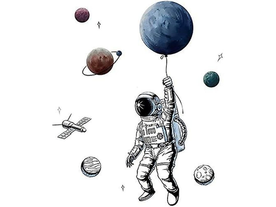 2026 calcomanías de Astronautas para Pared Decoración Habitación Niños Removibles