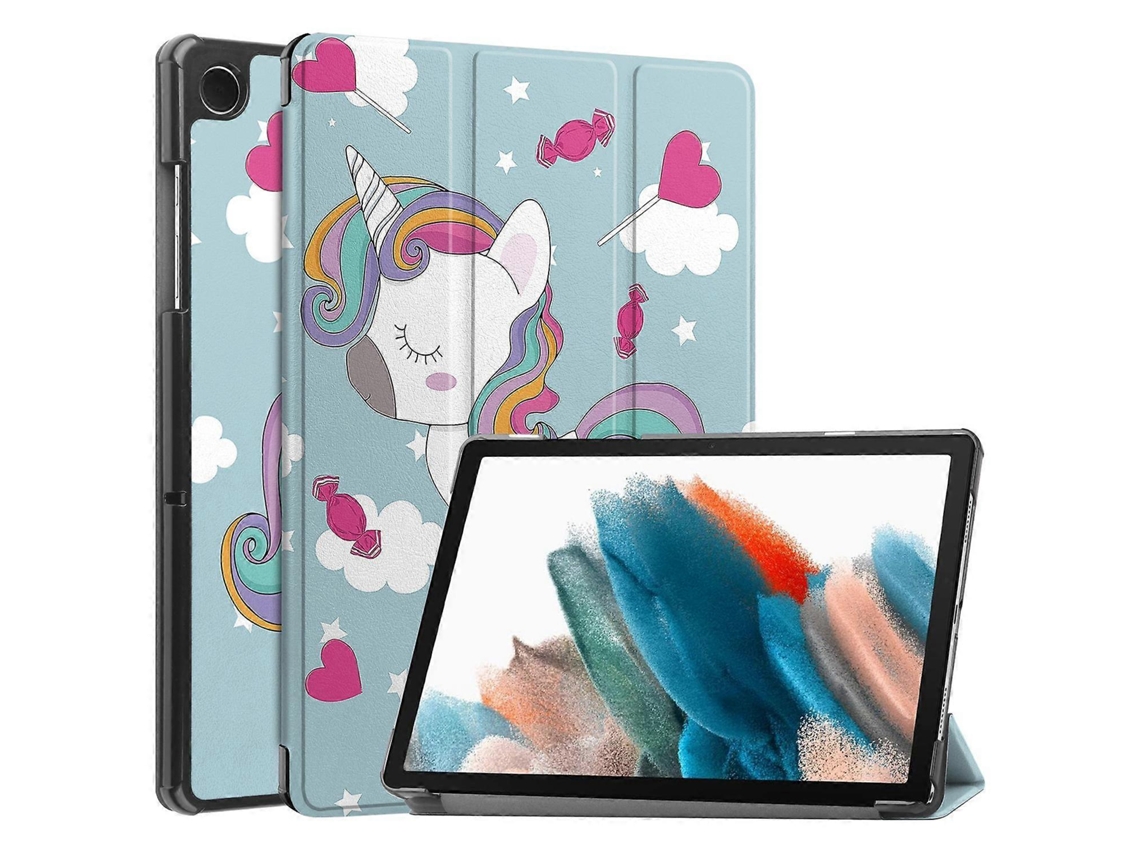 Compatível Com Samsung Galaxy Tab A9 Capa Dobrável Para Tablet Suporte Triplo Em Couro Pu Estampa, Proteção Inteligente E Multico Tuotuo