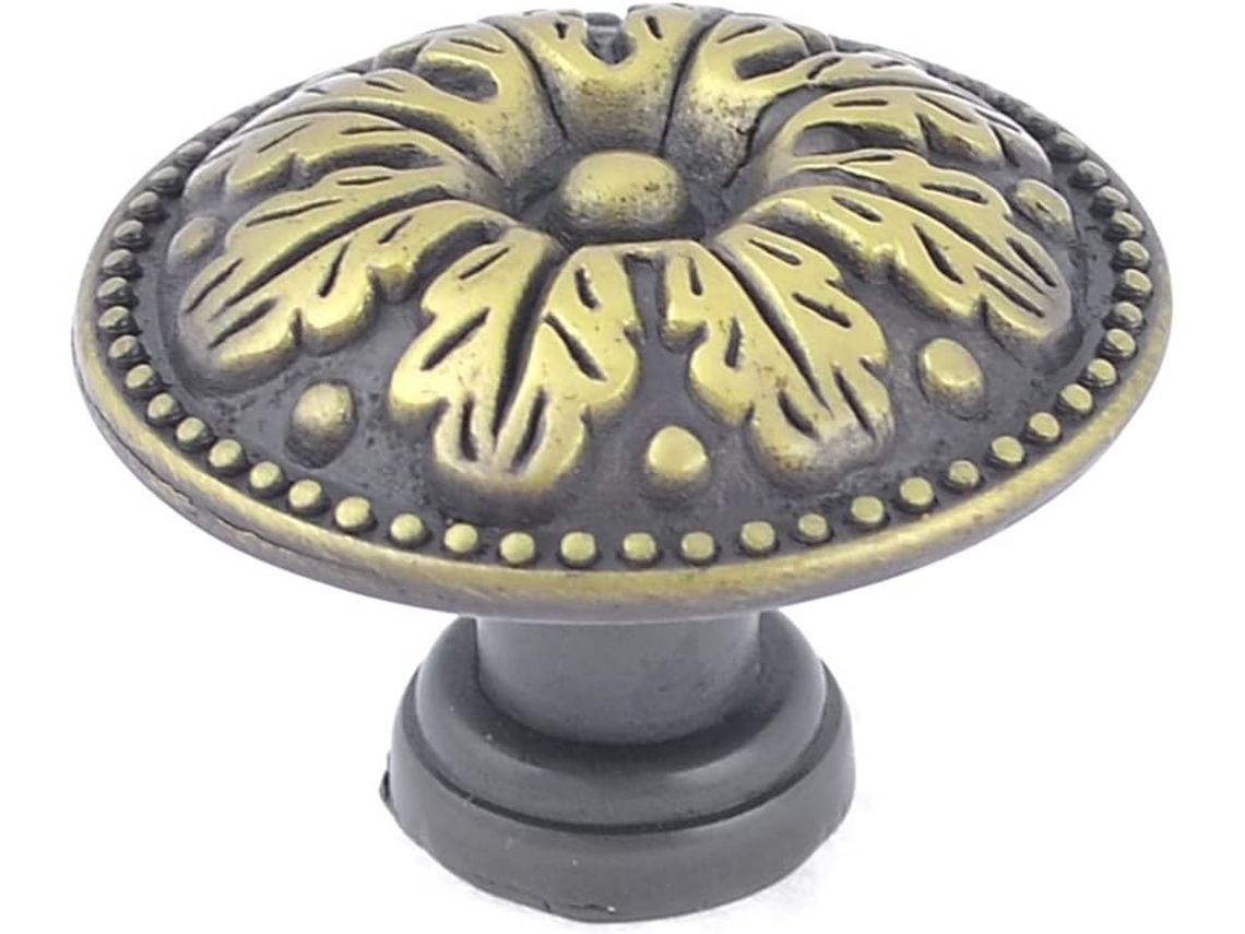 Puxadores E Fechaduras Aexit Em Tom Bronze Com Folhas Esculpidas Parafusos, Para Gavetas E Armários, Com 3, 1cm De