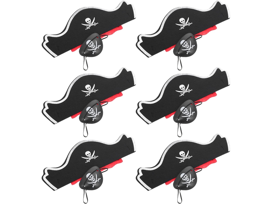 Conjunto de Pirata com 6 Peças Chapéu Fantasia Festa CHABERLU
