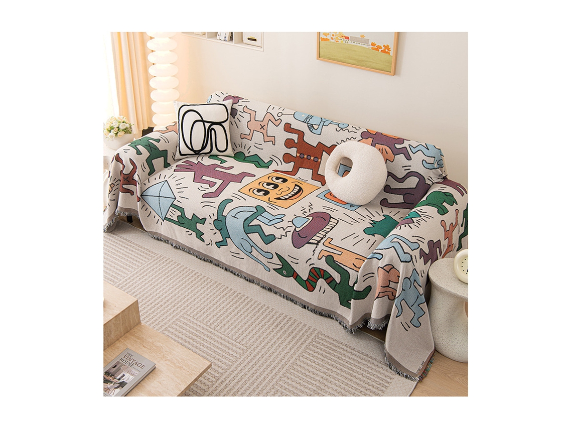 Capa De Sofa Zsanfs Sc-1145 Graffiti Multicolor 90x150 Cm