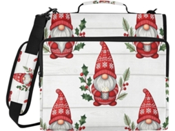 Gnomo De Natal Decoração Inverno, Pasta De 3-argolas 1, 5-polegadas Com Alça De Ombro, Fácil De Transportar
