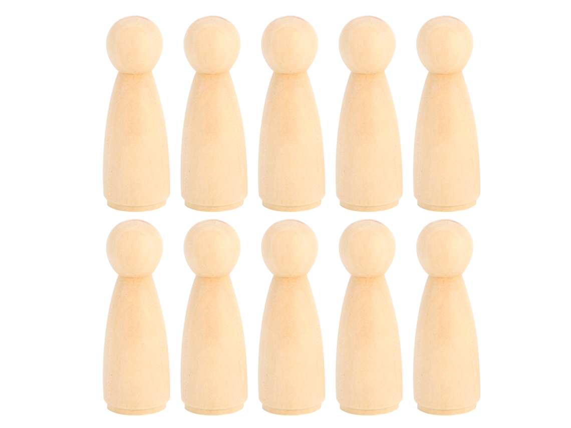 10 Bonecas De Pintura Feminina 65mm Diy Brinquedo De Pintura Em Madeira Para Crianças