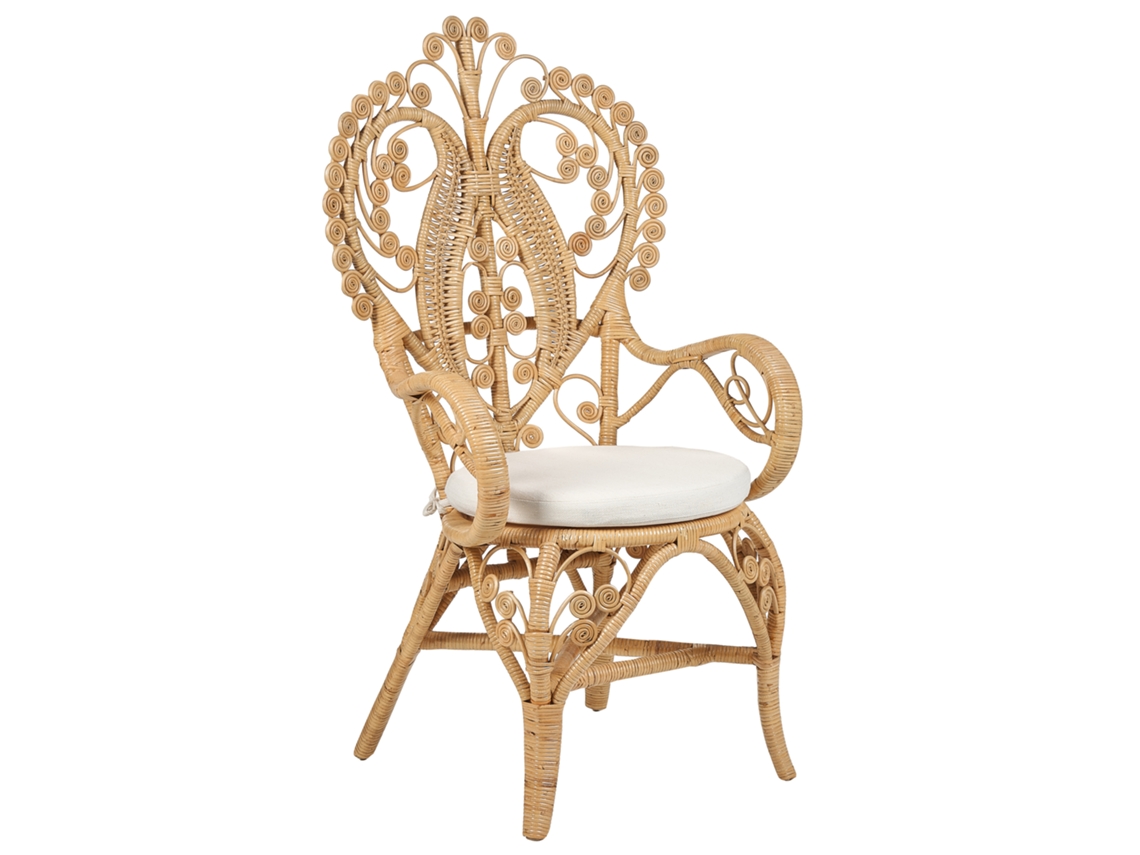 Cadeira Pavão BELIANI Carrara de Rattan Natural 65x65x114