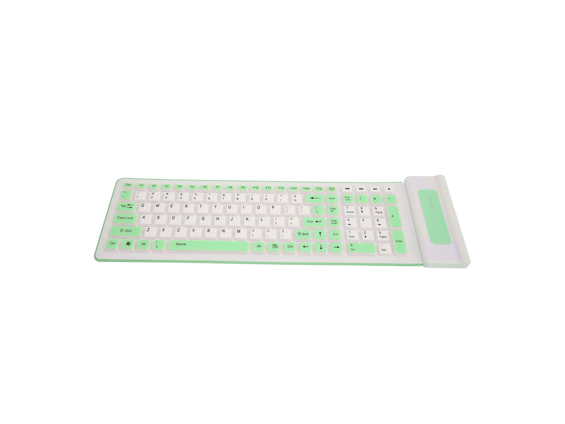 Teclado De Silicone Dobrável Sem Fio 2,4g Com 107 Teclas