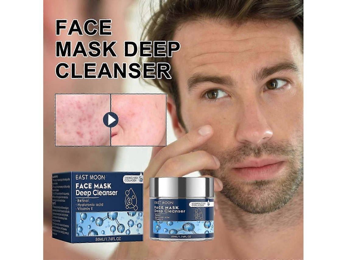 Máscara Facial De Limpeza Profunda, Máscara Facial Com Minerais Do Mar Morto Para Homens, Máscara Facial Masculina Para Limpeza De Poros, Elimina