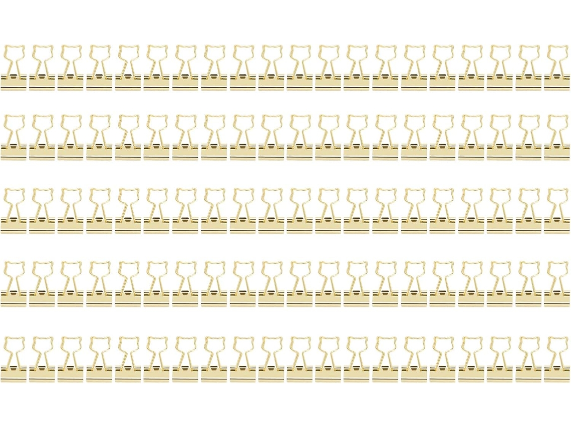 100 Clips de Papel em Formato de Gato, Cadernos Divertidos e Compactos, Metal Oco, Organização de Documentos