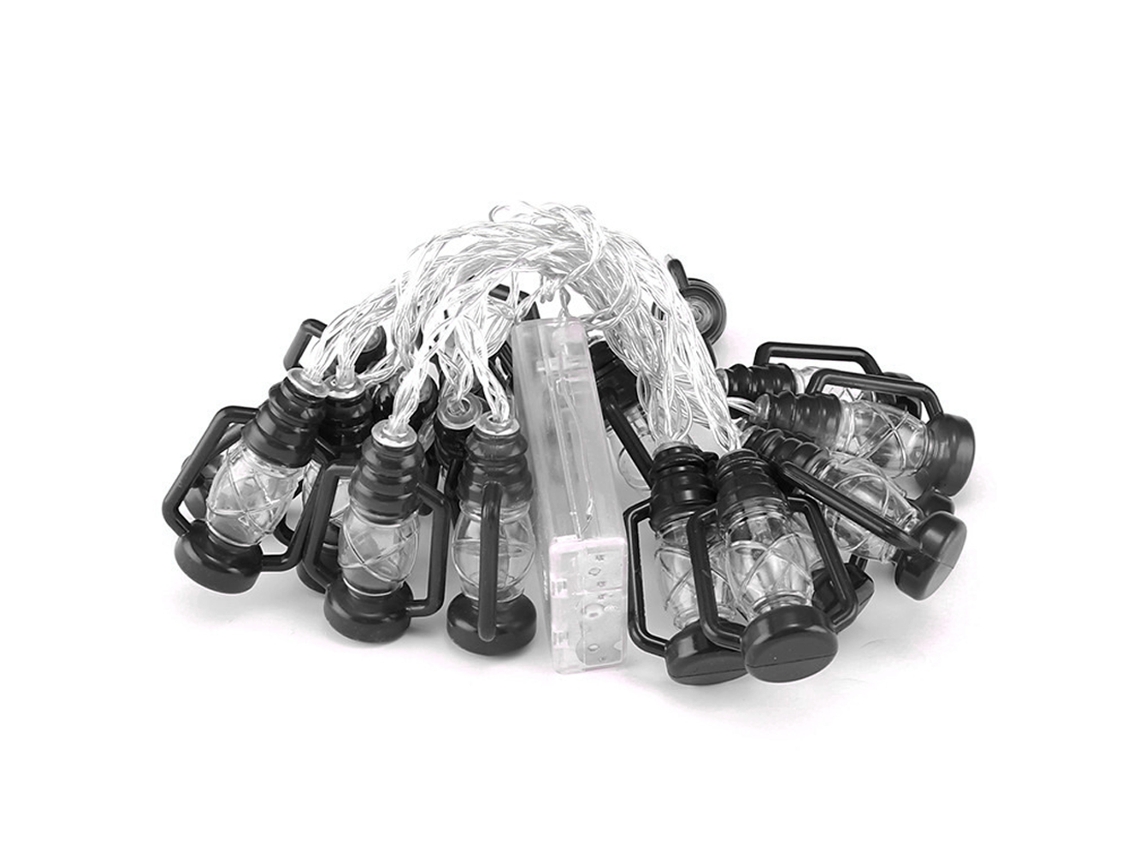 Lâmpada de Querosene de 5 Pés com 10 Mini Lâmpadas de Querosene Retrô Luzes de Corda para Festa de Casamento no Quarto Do Ramadã