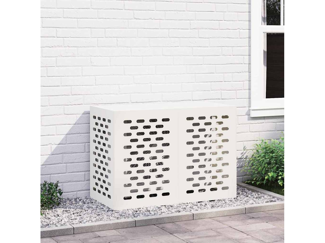 Vidaxl Capa De Ar Condicionado Branco 100 X 50 X 70 Cm Aço