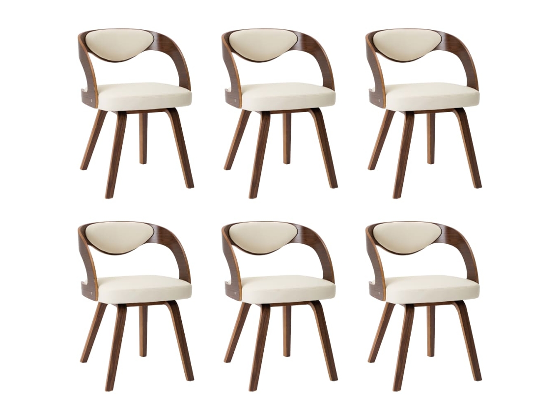 Dining Chair, Dining Chairs Vidaxl Creme Couro Artificial (n/a)