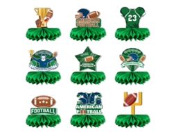 Decorações Para Festa De Futebol, 9 Peças, Centro De Mesa Com Silhueta De Futebol, Suprimentos Temáticos Esportivos