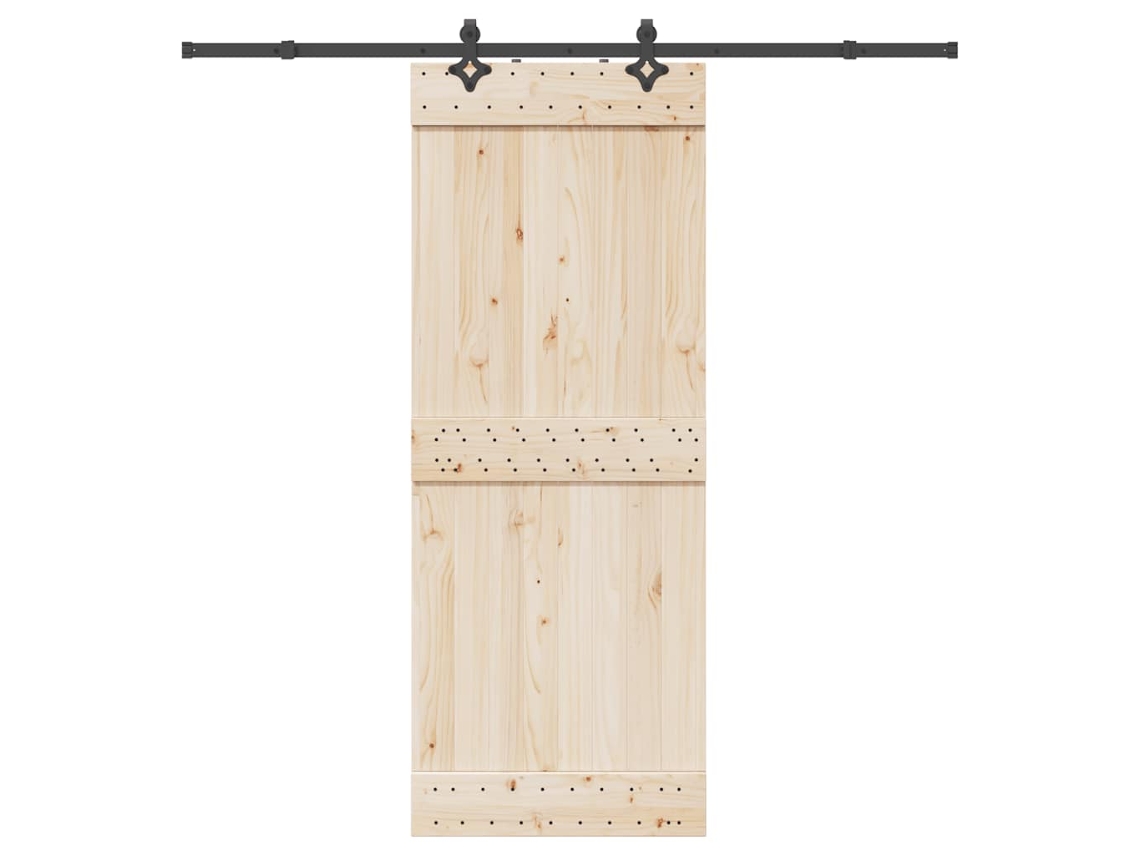 Vidaxl Kit De Ferragens Para Porta Deslizante 213,5 Cm Aço Preto