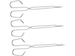 Pinças Para Carvão Com Cabos Ergonômicos E Antiderrapantes, Conjunto De 3 Peças Para Churrasqueiras Ferro E Lareiras