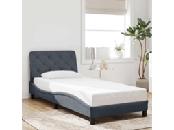 Vidaxl Estrutura De Cama Sem Colchão 90x200 Cm Veludo Cinzento-escuro