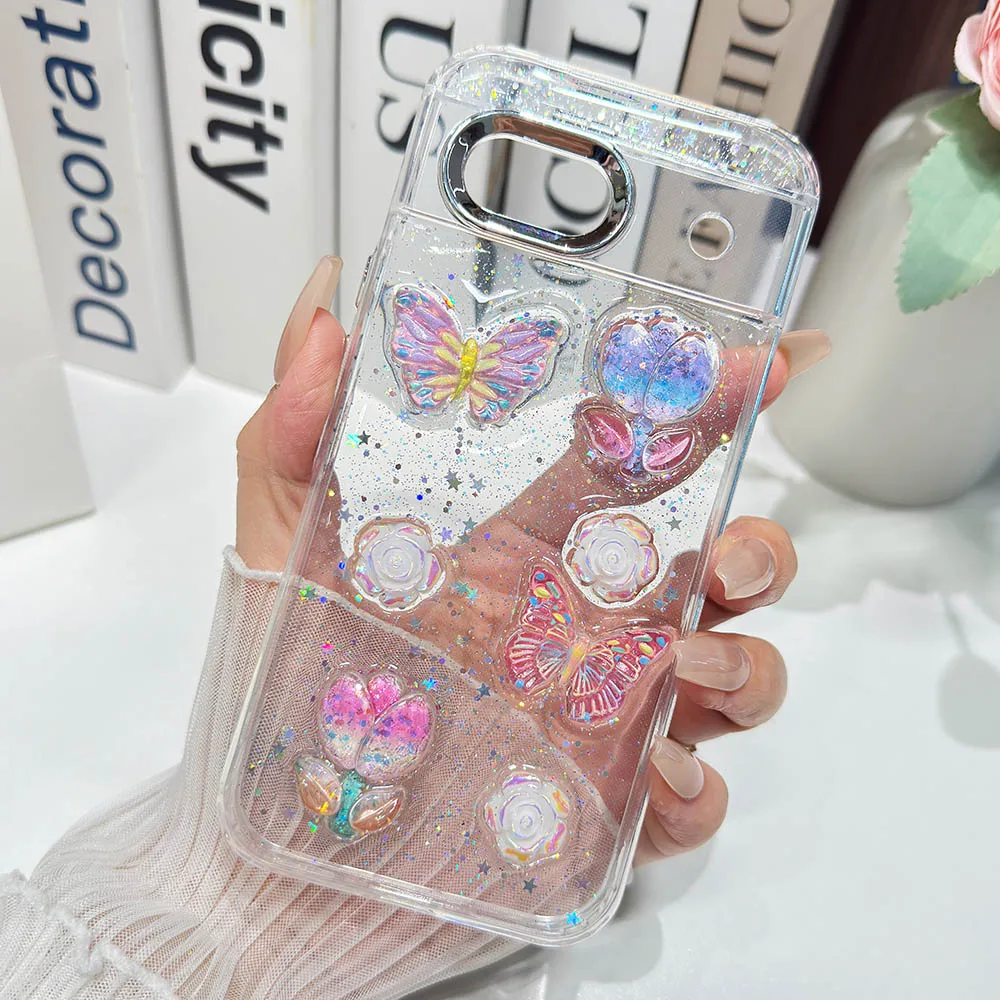 Capa De Celular Decorativa Com Glitter (massachusetts General Hospital Pixel 8), Transparente E Resistente A Impactos.