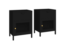 Nightstand, Nightstands Vidaxl Preto Aço (n/a)
