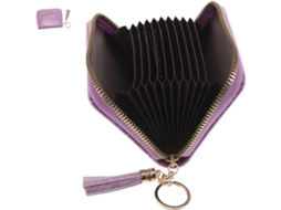 Carteira Porta-cartões Sanfonada Com Lantejoulas Em Couro Sintético, Com Zíper E Tassel, Ideal Para Uso Diário.
