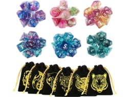 Dados Poliédricos Rpg 42pcs Jogo Dungeons And Dragons Dados 6 Modelos 6 Lados Para Jogos De Tabuleiro E Rpg Com 6 Sacos De Flanela