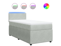 Box Spring Bed, Box Spring Beds Vidaxl Cinzeto Veludo (90 X 190 Cm)
